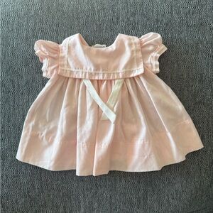 Vintage Baby Girl Dress Pink Puff Sleeve Peter Pan Collar 1950’s/1960’s